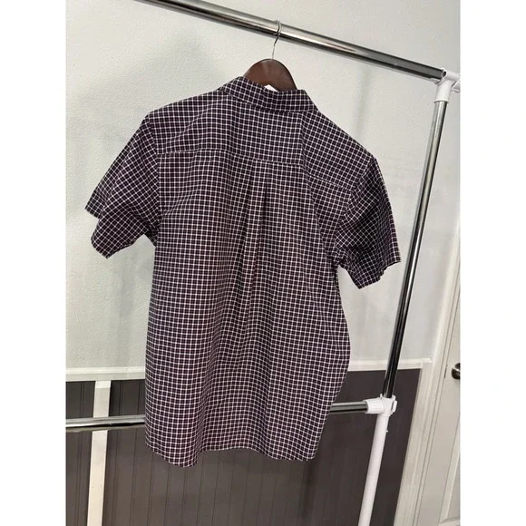 Patagonia Men's Medium Button Up Plaid Shirt Red Organic Cotton Gorpcore EUC - Picture 9 of 9